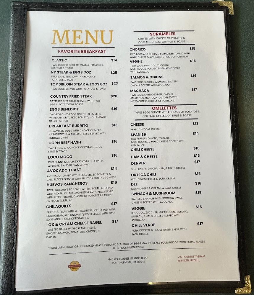 Roxsbury Deli & Grill Menu image 3
